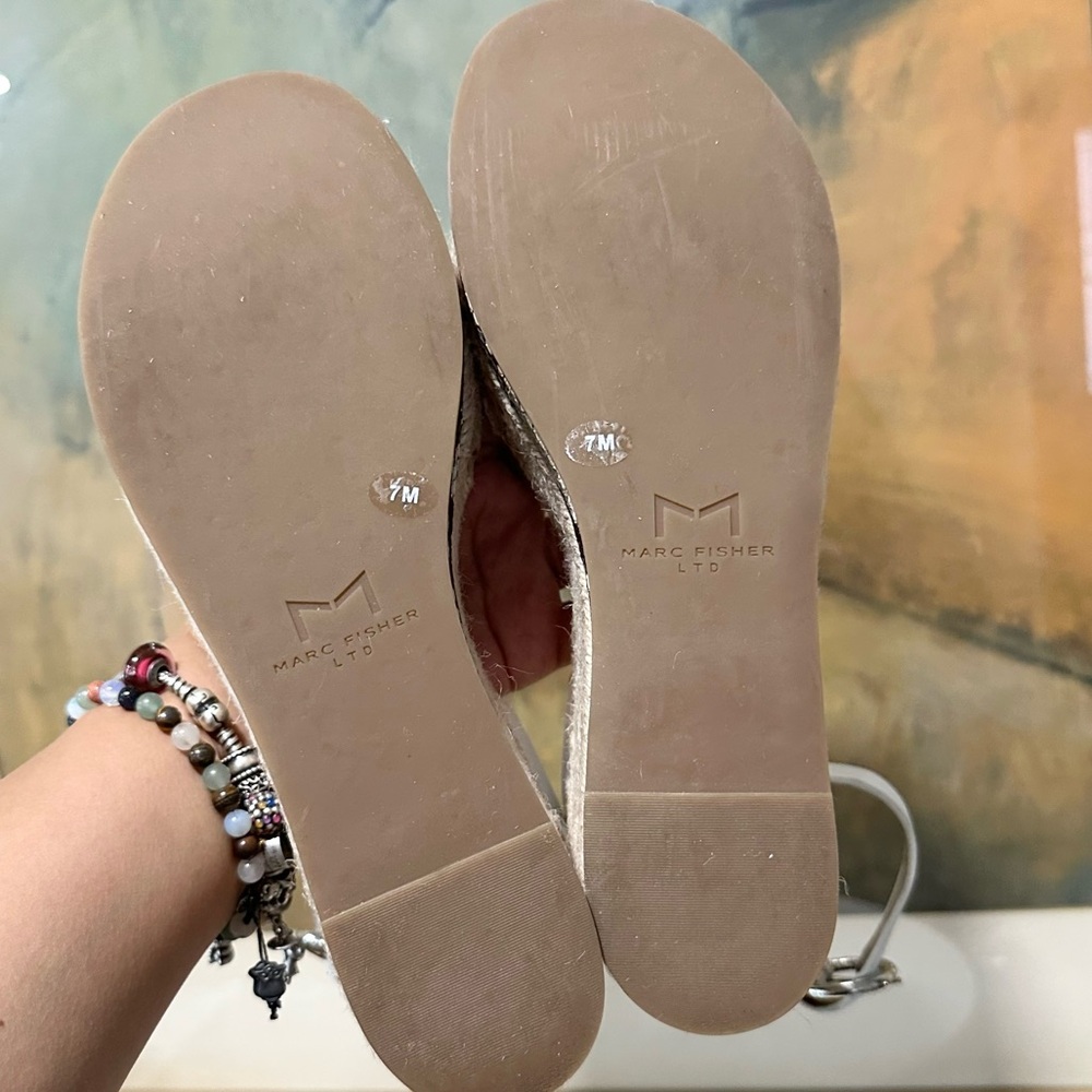 🌸MARC FISHER🌸 Gigli Platform Gray Multi Leather Sandal Size: 7M - Picture 8 of 8